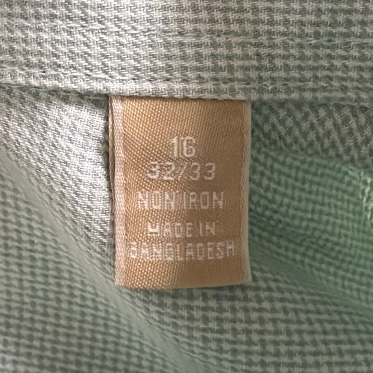 Michael Kors Mens Green Regular Fit Micro Houndstooth Dress Shirt Size 16