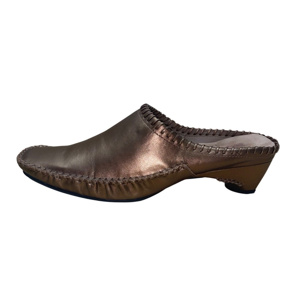 Modellista Women’s Bronze Stitched Leather Slip-On Drive Mules Size 10M