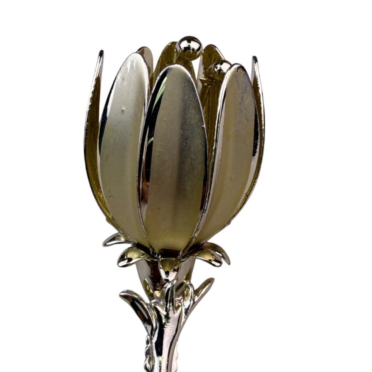 Flower Stem Brooch Gold Tone Metal Pin Floral Design Elegant Vintage