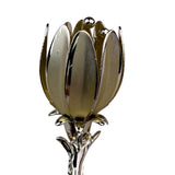 Flower Stem Brooch Gold Tone Metal Pin Floral Design Elegant Vintage