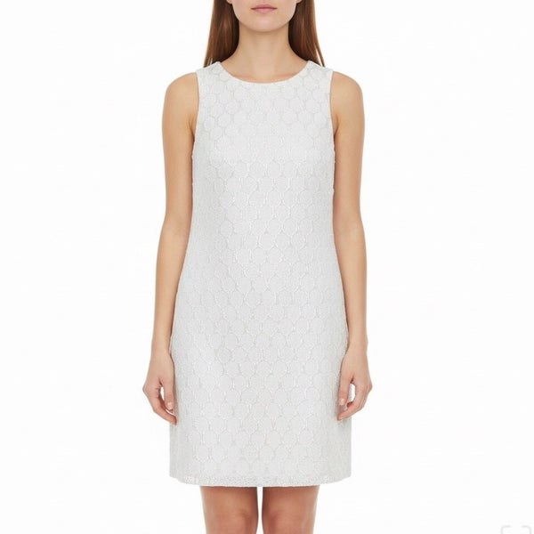 Eliza J Womens Silver Polka Dot Sleeveless Cocktail Dress Metallic Blend Size14P