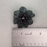 Monet Womens Black Metal Floral Brooch With Faux Pearl Center Pin Elegant Gift