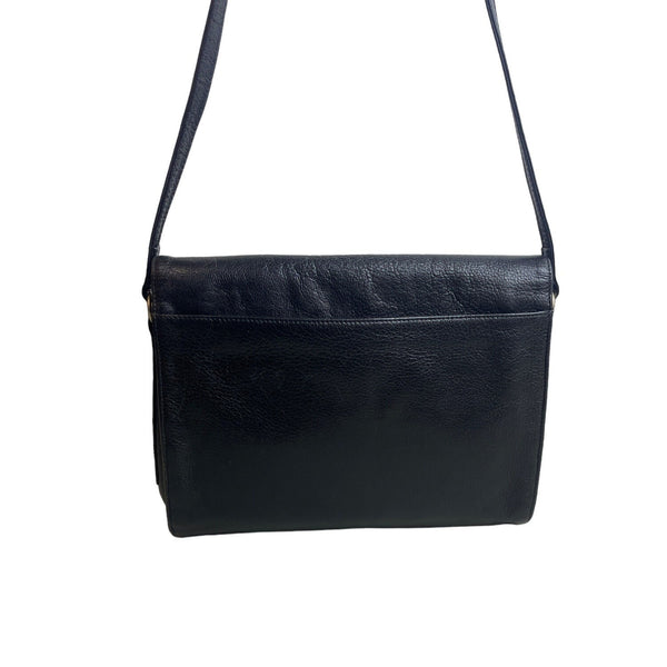 Vintage La Bagagerie Women's Black Leather Crossbody Bag