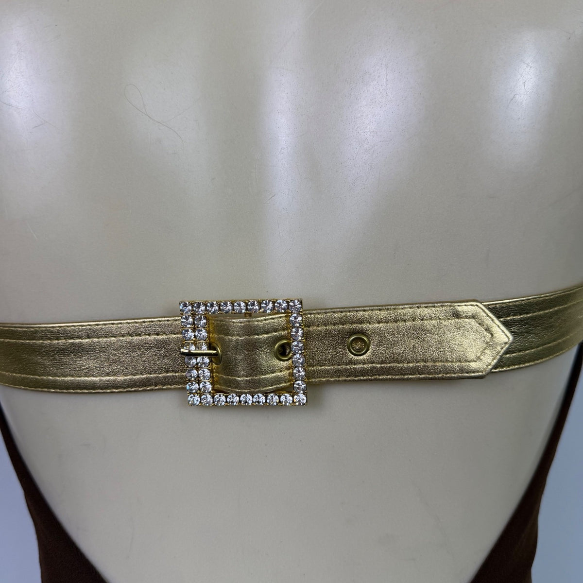 Cache Womens Brown Halter Maxi Gown With Metallic Gold Straps Sz 4