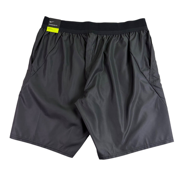 Nike Mens Grey Tennis Shorts With Neon Yellow Graphic Dri-Fit Standard Fit Sz L