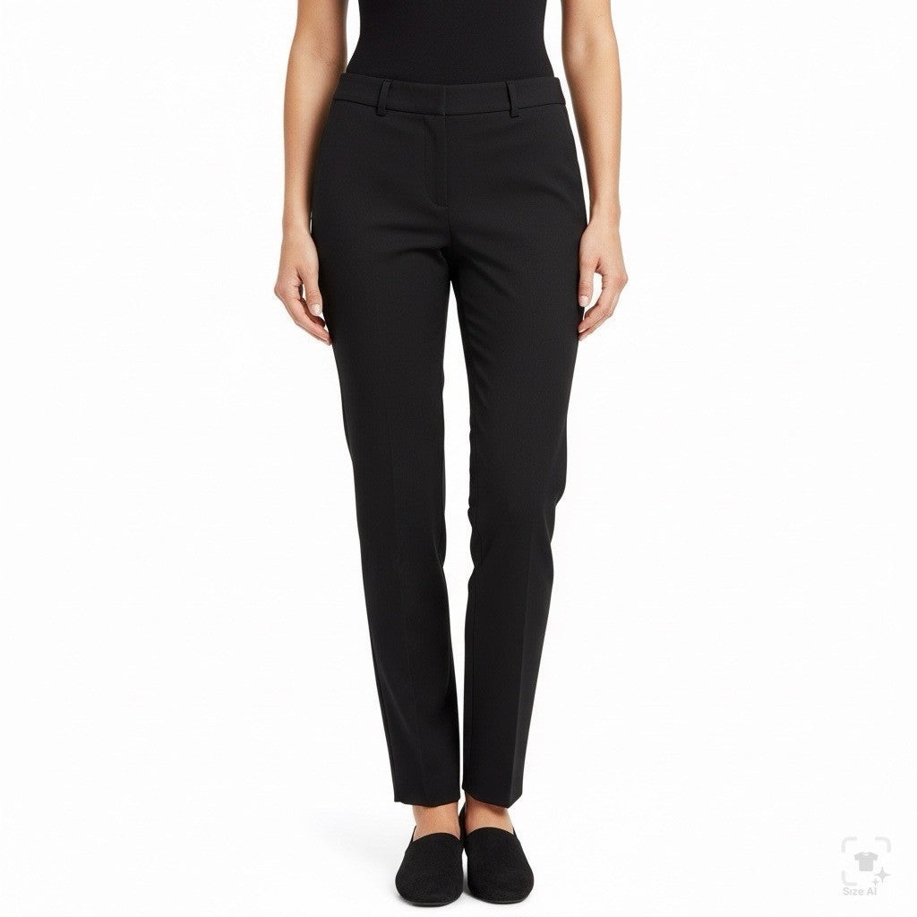 White House Black Market Women Black Cotton/Polyester Slim Trousers Pants Size 6