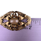 Ginnie Johansen Womens Gold Tone Metal Brooch W/ Faux Pearl Vintage Look 