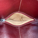 Women’s Burgundy Leather Multiple Compartments Sling Adjustable Straps Backpack