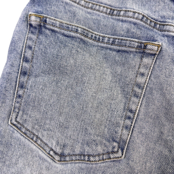 Lucky Brand Womens Blue Relaxed Denim Shorts With Distressed Hem Size 0