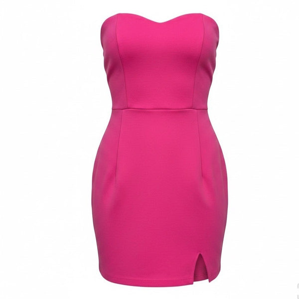 Hollister Womens Pink Viscose Strapless Mini Dress Stylish Design Sz XS