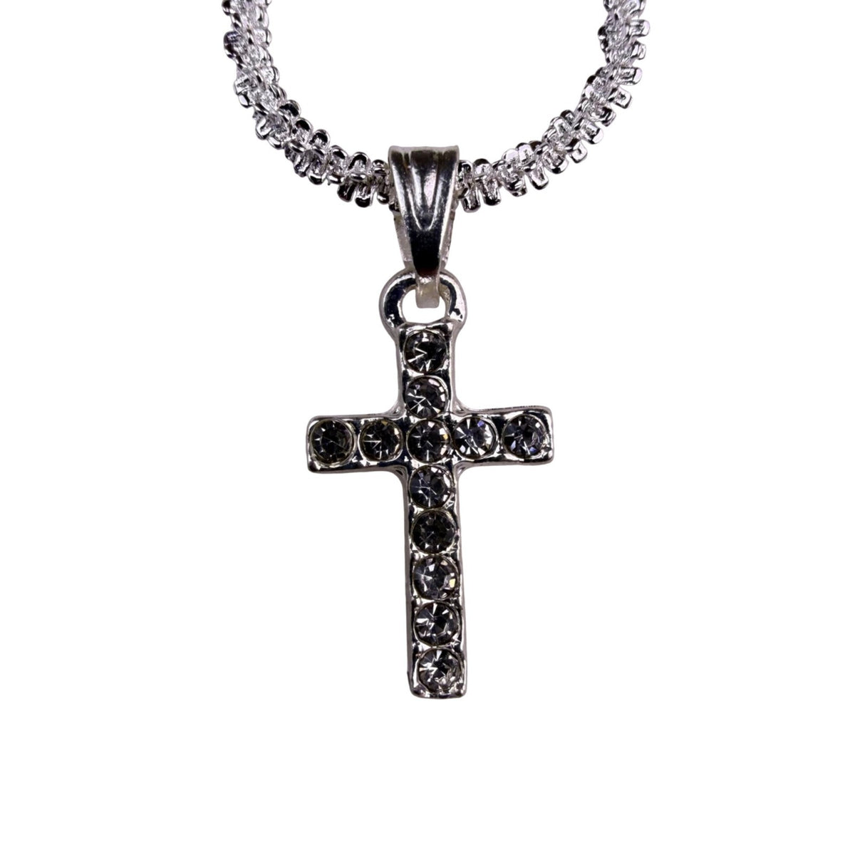 Sterling Silver Cross Pendant Necklace Adjustable Lobster Clasp Design