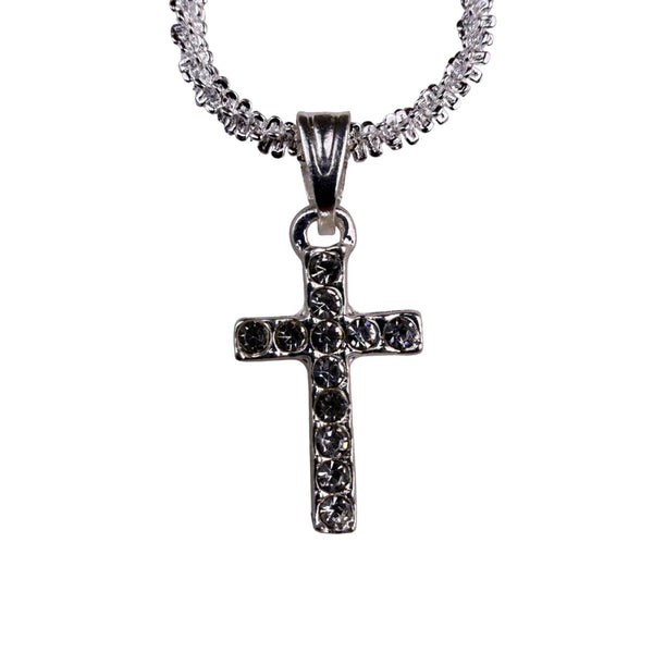 Sterling Silver Cross Pendant Necklace Adjustable Lobster Clasp Design