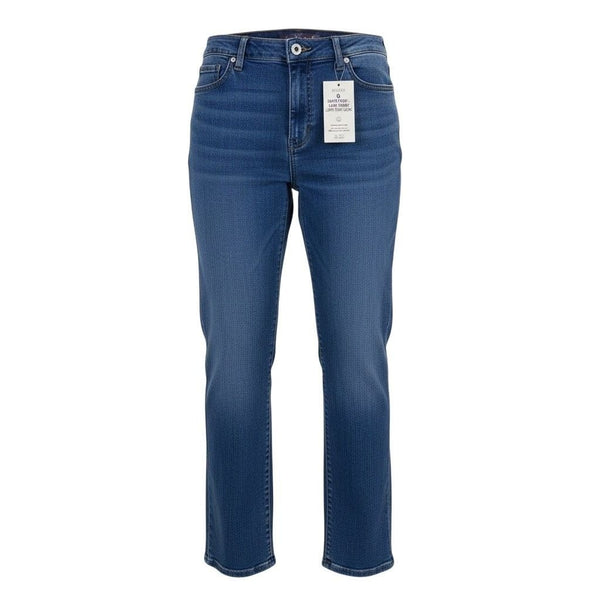 Gloria Vanderbilt Womens Blue Denim Amanda Straight-Leg Jeans Classic Fit Sz14