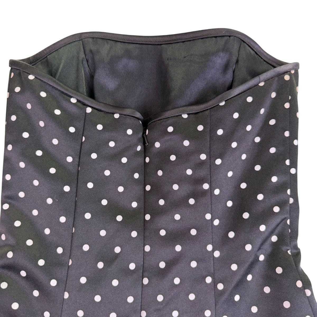Jessica Mcclintock Womens Black Strapless Polka Dot Fit & Flare Dress Size 1/2