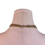Monet Womens Gold Tone Metal Triple Strand Necklace Vintage Style