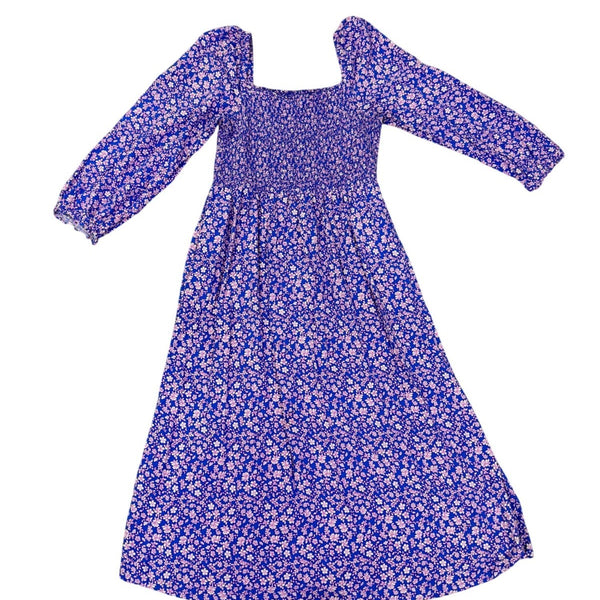 J. Crew Womens Blue Floral Smocked Long-Sleeve Midi Dress Viscose Size – Picky Thrifter J. Crew Womens Blue Floral Smocked Long-Sleeve Midi Dress Viscose Size – Picky Thrifter