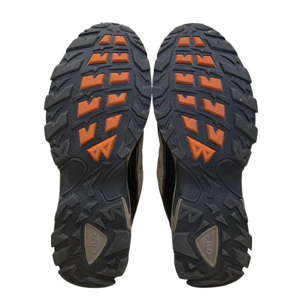 Fila Men’s Brown & Black Mesh Leather Rugged Sole Outdoor Hiking Shoes Size 12