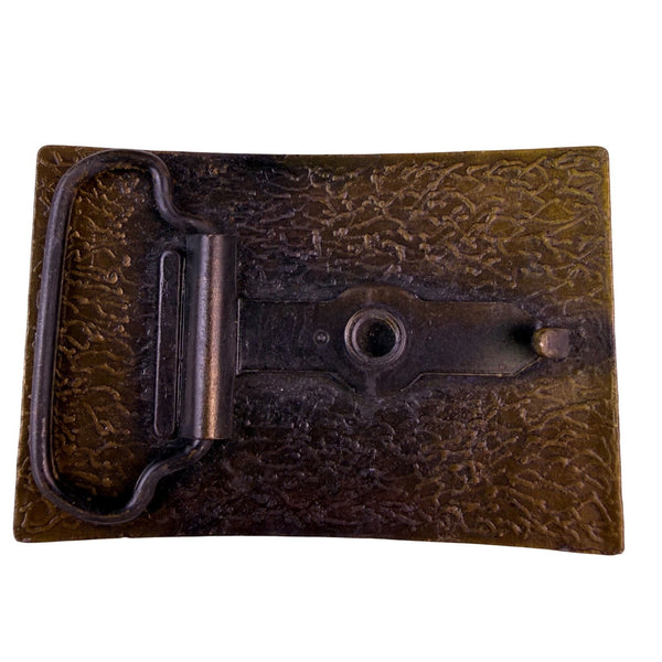 Lee Mens Gold Tone Vintage Metal Belt Buckle Rectangular Design Logo