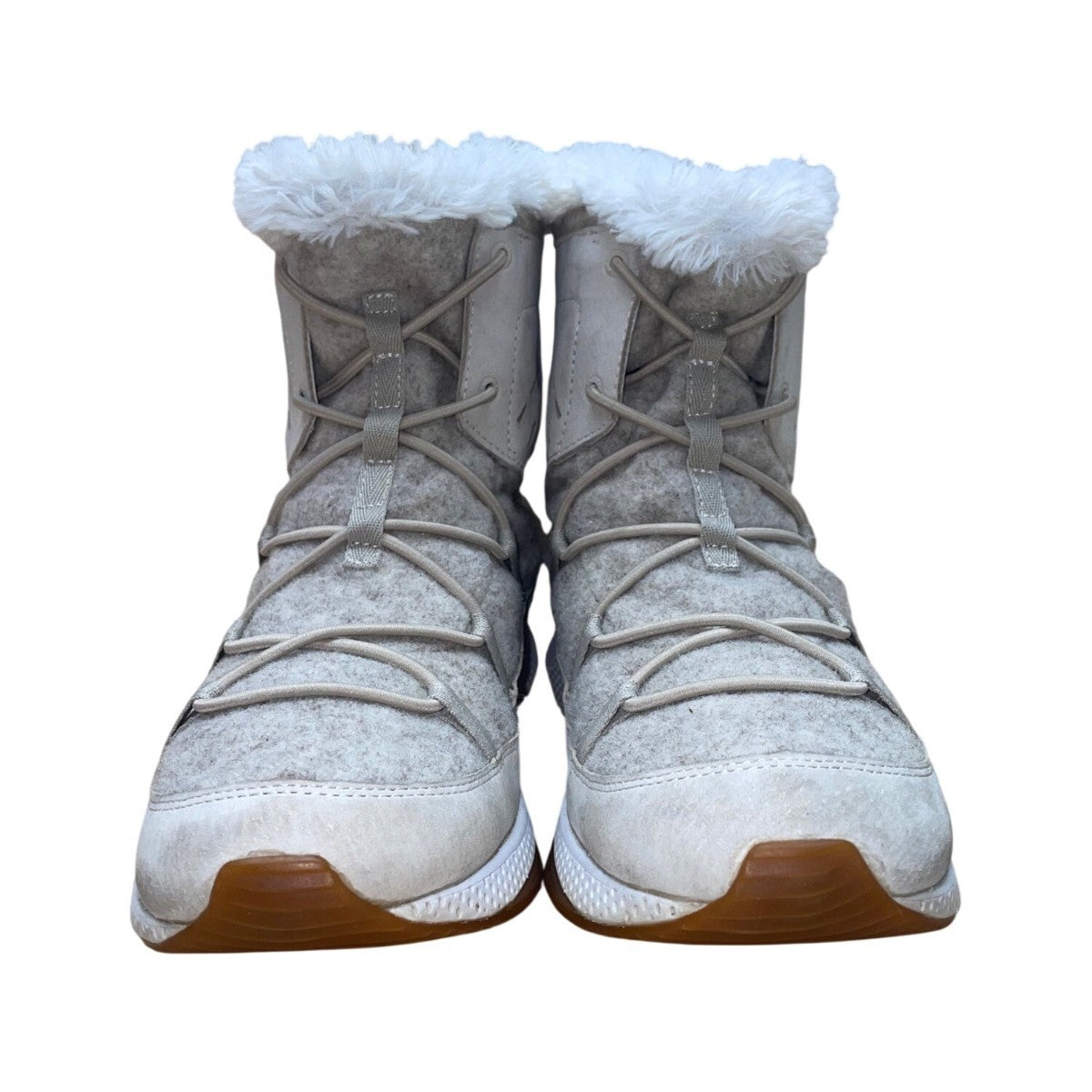 Sperry Womens Gray Leather & Wool White Faux Shearling-Lined Winter Boots Sz 10M