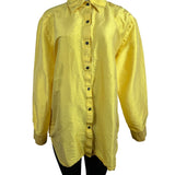 Neiman Marcus Exclusive Yellow Blouse Long Sleeve Button-Up Style