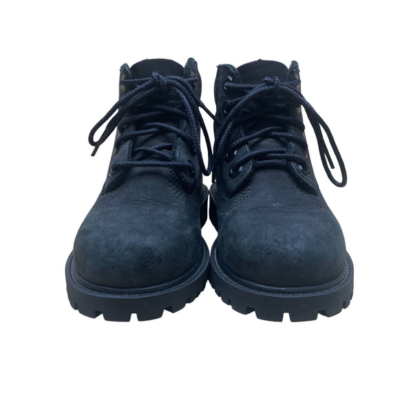 Timberland Boys Black Leather Primaloft Insulated Waterproof Lace-Up Boots Sz 8