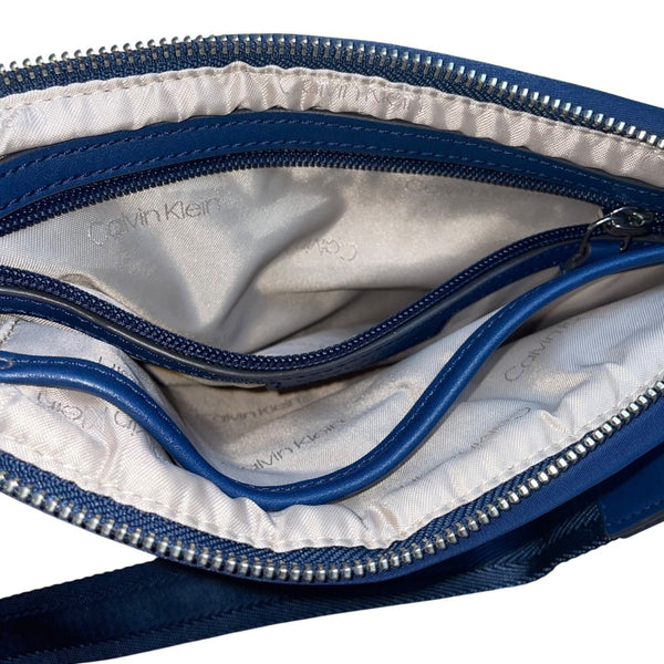 Calvin Klein Women’s Blue Nylon Adjustable Strap Compact Crossbody Bag