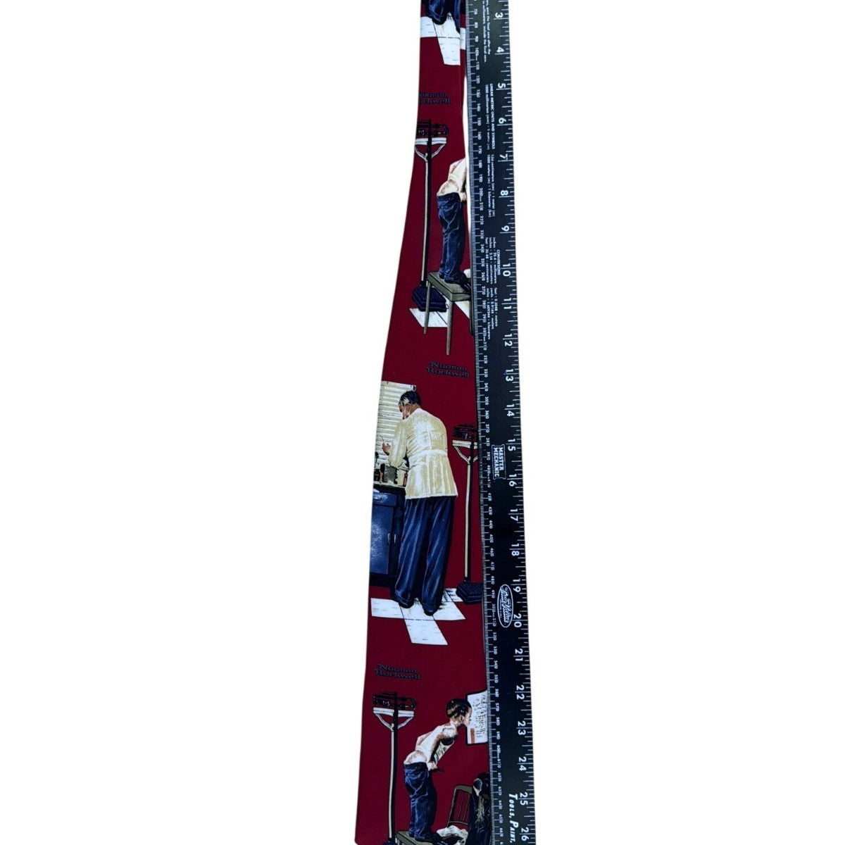 Norman Rockwell Mens Red Silk Print Tie All Season 57 In Long Novelty Canada