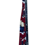 Norman Rockwell Mens Red Silk Print Tie All Season 57 In Long Novelty Canada