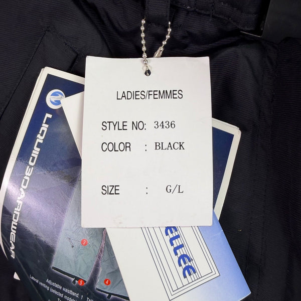 Liquid Womens Black Waterproof Snowboarding Pants Adjustable Waist Sz Large