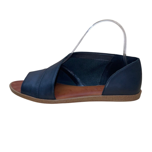 1.State Women’s Blue Leather Open Toe Slingback Celvin Sandals Size 7.5M