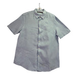 Perry Ellis Mens Light Blue Linen Short Sleeve Shirt Sz XL