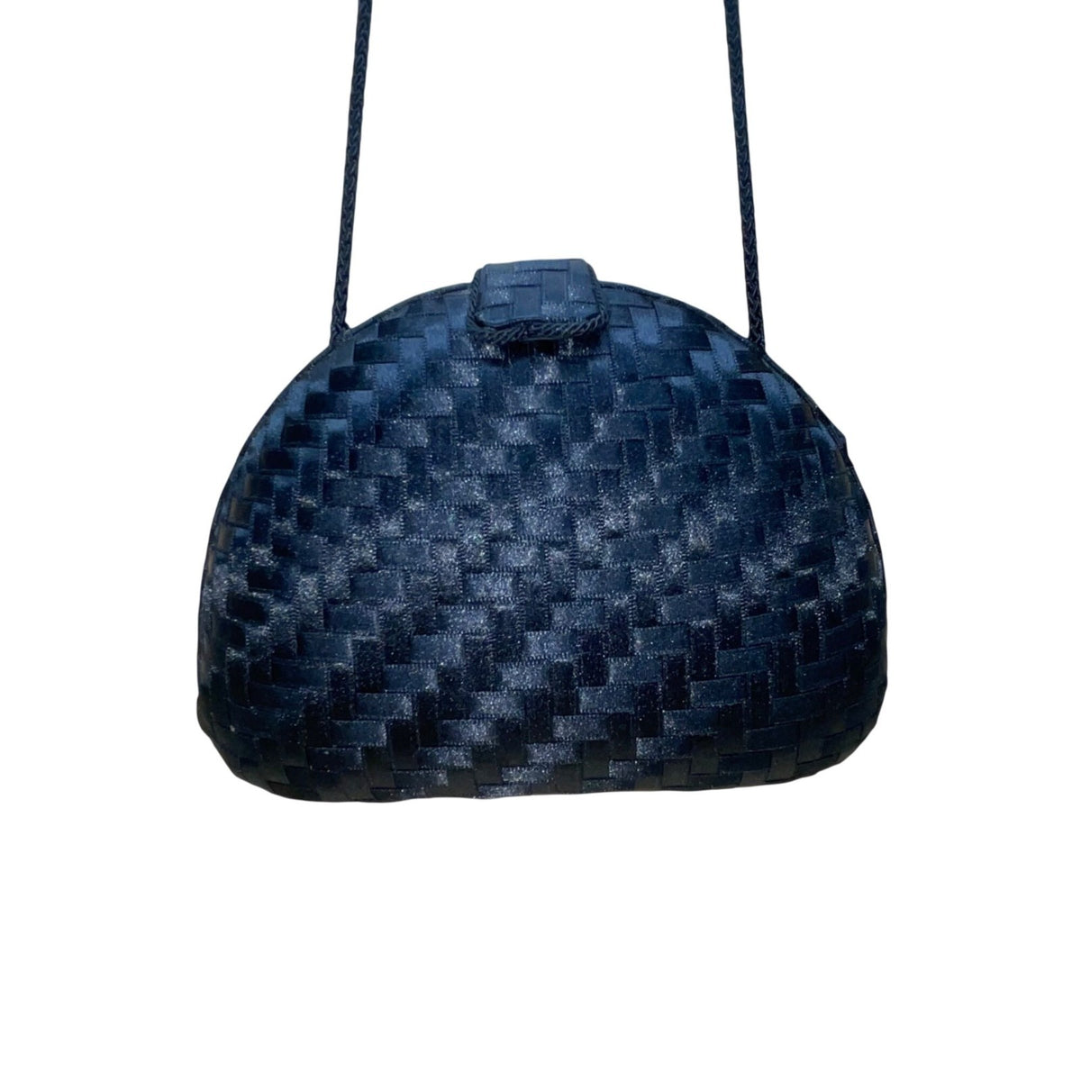 Sasha Women’s Black Woven With Magnetic Snap Closure Mini Crossbody Bag