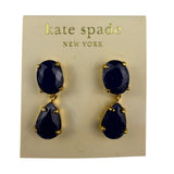 Kate Spade Gold Tone Blue Drop Earrings Stylish Lightweight Fashion Jewelry