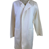 Anrabess Womens Beige Open Front Longline Cardigan Coat Pockets