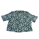 Loft Womens Green Floral Lyocell Short-Sleeve Button-Up Shirt Size XL