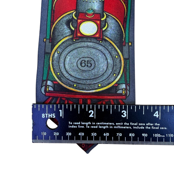 Custom Designed Mens Multi-Color Polyester Train Design Graphic Neck Tie