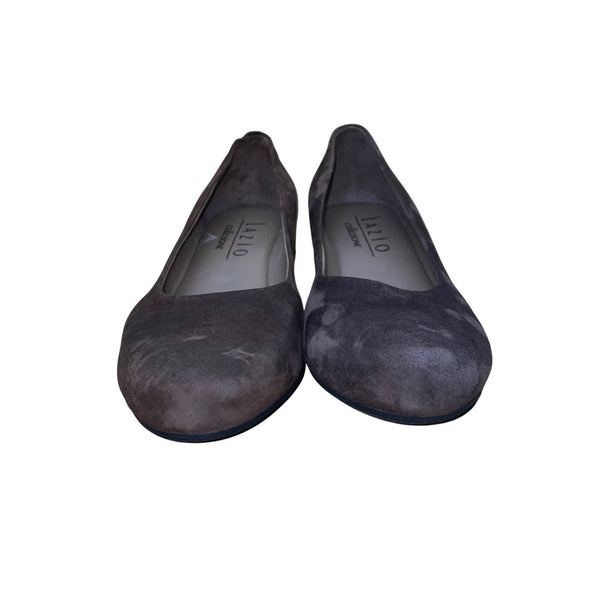 Lazio Collezione Women’s Caviar Brown Suede Giorgia Dress Wedges Slip-On Size 40