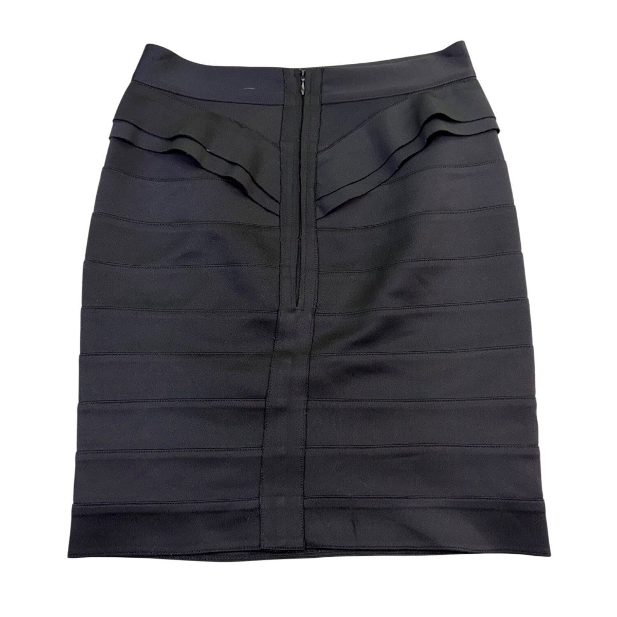 Gracia Womens Black Bandage Skirt Ruffle Detail Elastic Waist Size L