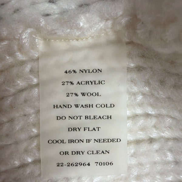 Ann Taylor Womens Ivory Nylon/Acrylic Sweater Cable-Knit Pullover Size M