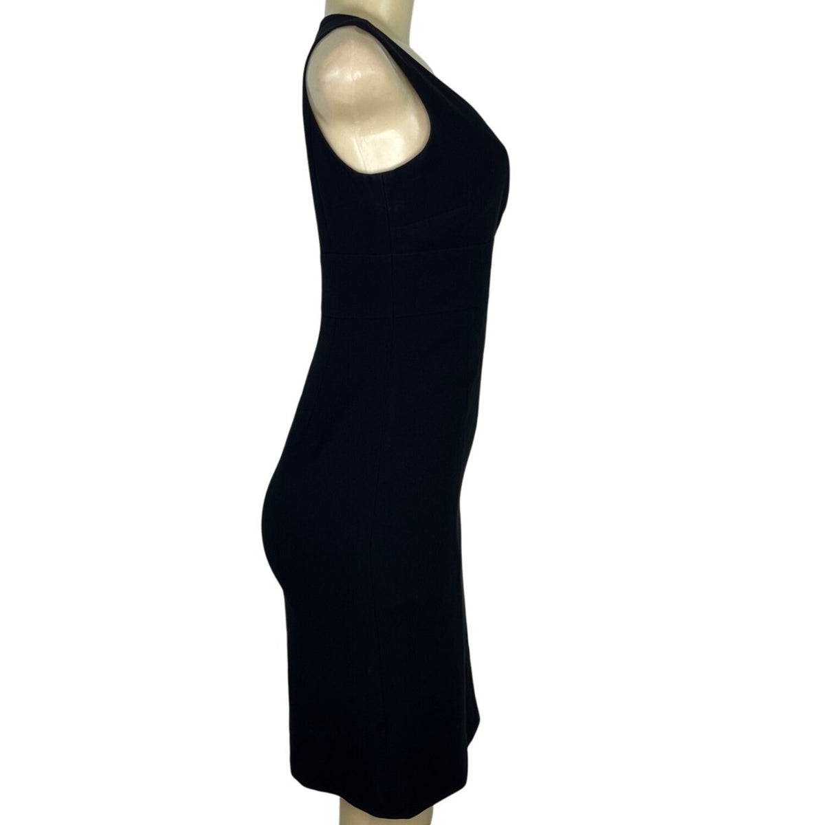 Ann Taylor Petites Black Sleeveless Sheath Dress V-Neck Back Zip Size 2P