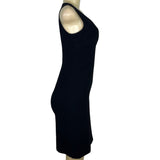 Ann Taylor Petites Black Sleeveless Sheath Dress V-Neck Back Zip Size 2P