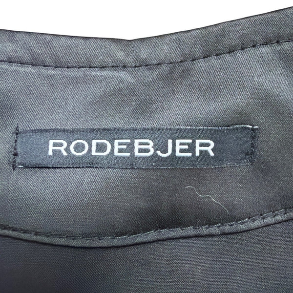 Rodebjer Womens Black Polyester & Elastane Puff Sleeve Zip-Up Mini Dress Size S