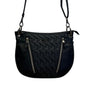 Lug Quilted Black Nylon Adjustable Strap & Zipper Pockets Swivel Crossbody Bag