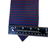 Elizabeth Nell Blue Silk Striped Tie With Red Detail Classic Necktie Made In USA