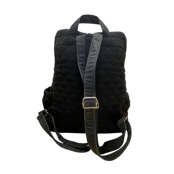 Vera Bradley Women’s Black Quilted Fabric With Multiple Pockets Backpack Size M