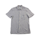 Zara Mens White & Black Striped Short Sleeve Relaxed Fit Shirt Sz M
