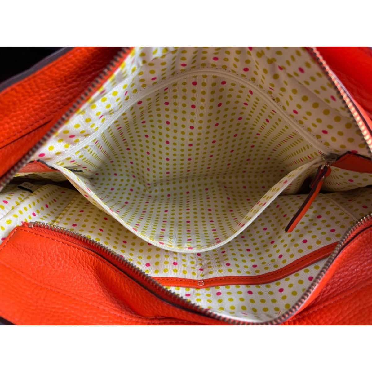 Kate Spade NY Women's Bright Orange Circle Perforated Design Shoulder Bag Sz M