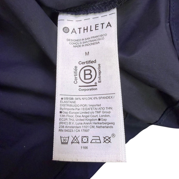 Athleta Womens Navy Nylon Zip-Up Lightweight Windbreaker Jacket Size M