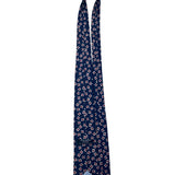 Vintage Brooks Brothers Mens Navy All Silk Tie Red White Geometric Floral Patter