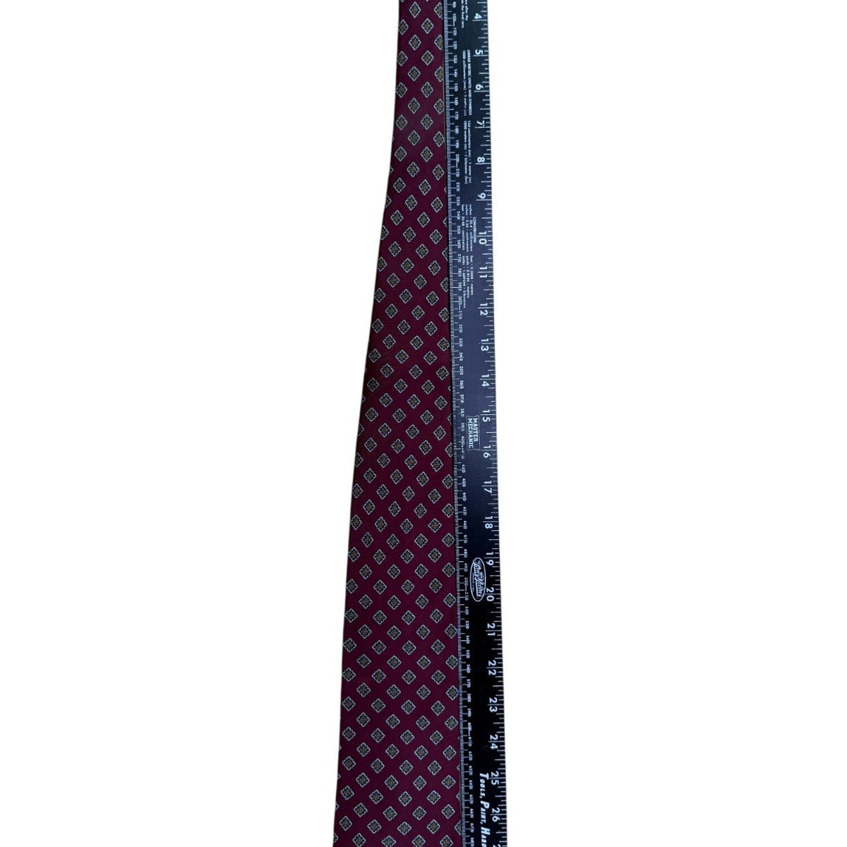 Brooks Brothers Mens Burgundy Silk Geometric Pattern Tie